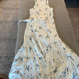 Elegant White and Blue dots Dress